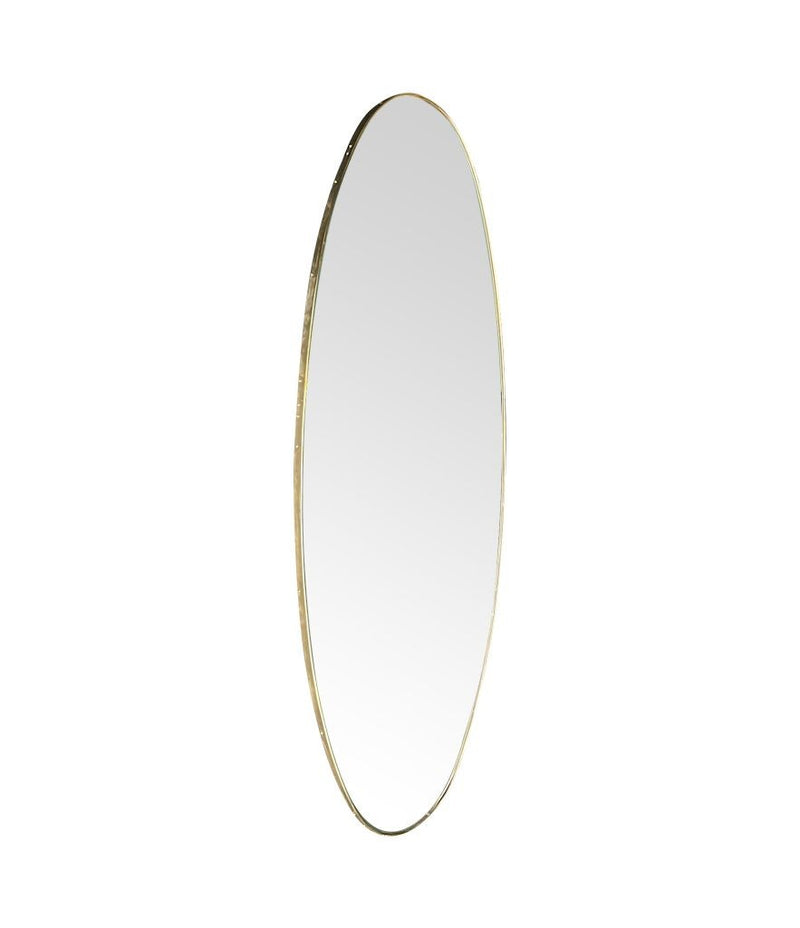 Mid Century Mirror full length Oval Mirror 1950s Italian with brass frame