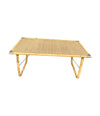Mid Century Bamboo Coffee Table by Dal Vera, folding coffee table with brass corners
