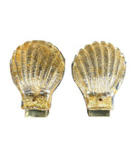 Vintage wall sconces Barovier & Toso Muran glass shell design - Italian 1960s 