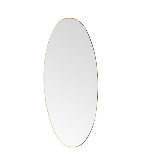 Mid Century Mirror full length Oval Mirror 1950s Italian with brass frame