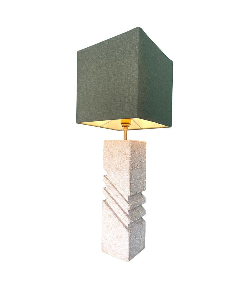Mid Century Lamp - Mid Century Lighting - Vintage Lamp - Stone Lamp Base - 1970s Lamp