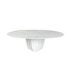 An Italian 1970s oval Carrara marble coffee table in the style of Angelo Mangiarotti