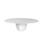 An Italian 1970s oval Carrara marble coffee table in the style of Angelo Mangiarotti