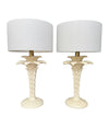 A pair of Italian ceramic 1970s palm tree lamps for lighting company Leola