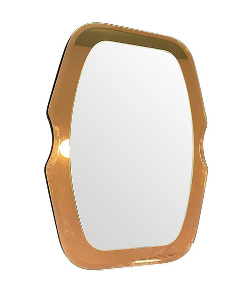 Mid Century Italian Cristal Arte Mirror - Pink Rose - Mid Century Mirror - Ed Butcher Antiques Shop London