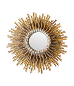 A large 1940s French carved wood gilt sunburst mirror