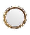 An Italian 1970s circular bamboo mirror by Franco Albini for Bonacina