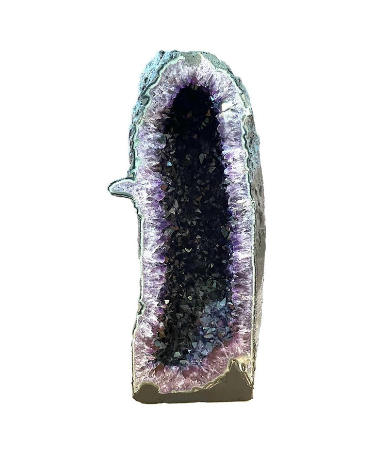 A stunning, large, high quality amethyst crystal geode cave cathedral in deep purple colour - Ed Butcher Antiques Shop London