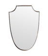 An orignal Italian 1960s brass shield mirror with beaded inner frame detail