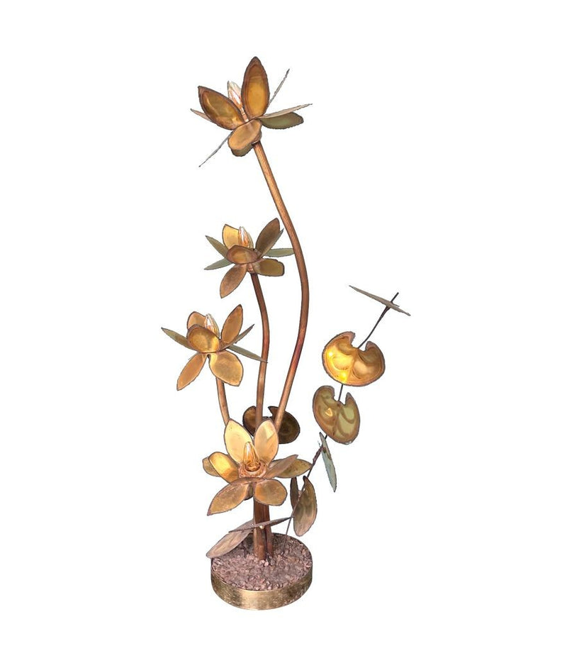 Mid Century floor lamp brass flowers in the style of Maison Jansen - Mid Century Lighting - 70s floor lamp 