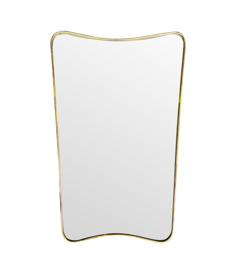 An original Italian Mid Century brass shield mirror attributed to Gio Ponti - Mid Century Mirrors