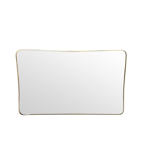 Large Mid Century Brass framed mirror - Mid Century Mirror 