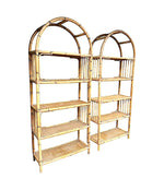 Mid Century Italian Bamboo and Rattan Shelves with Curved Tops - Mid Century Furniture - Ed Butcher Antiques Shop London