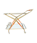 An Italian 1950s brass and lacquered wood bar trolley by Cesare Lacca
