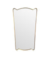 A unique shaped original Mid Century Italian shield mirror with solid wood back in the style of Gio Ponti - Mid Century Mirror