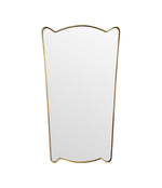 Unique shaped Mid Century Italian shield mirror with solid wood back in the style of Gio Ponti - Mid Century Mirror