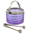 A Murano purple glass ribbed ice bucket “Onda” by Sergio Asti for Amolfo di Cambio