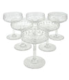 A set of six 1940s Val Saint Lambert "Cordoba" crystal cocktail / champagne coupes
