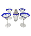 A Faberge crystal "Grand Duke" cocktail set with silver plated cocktail shaker and 4 glasses
