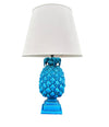 A large Italian 1950s turquoise ceramic pineapple lamp
