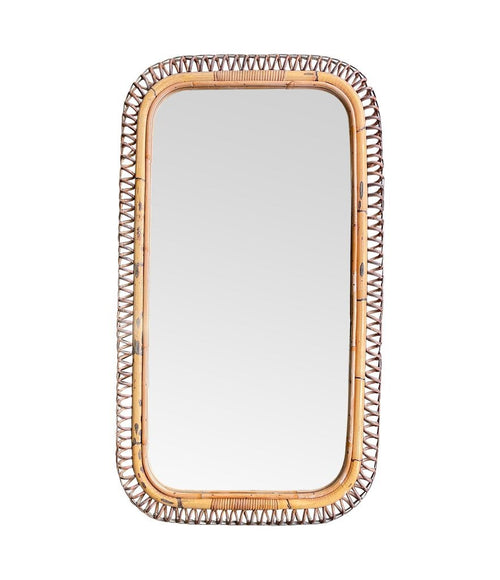 Mid century mirror bamboo by Franco Albini for Bonacina - Italian 1970s Vintage Mirror
