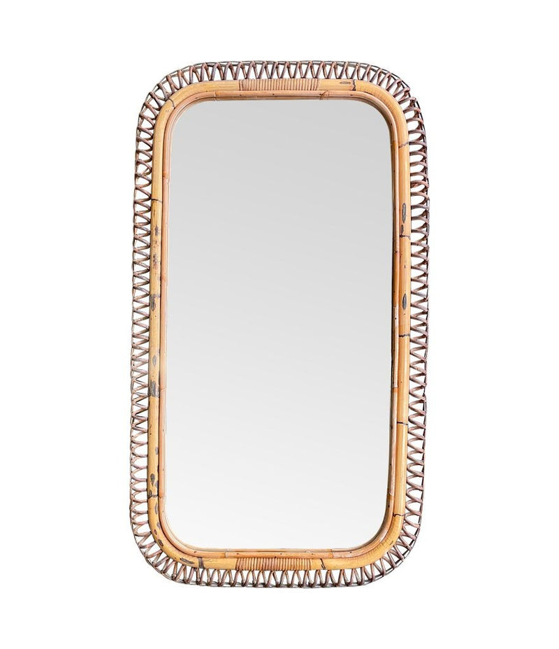 Mid century mirror bamboo by Franco Albini for Bonacina - Italian 1970s Vintage Mirror