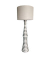 Mid Century Floor lamp with white and silver ceramic base - Mid Century Lighting - 70's floor lamp