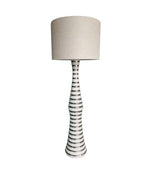 Mid Century Floor lamp with white and silver ceramic base - Mid Century Lighting - 70's floor lamp