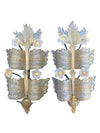 A stunning large pair of 1930s Art Deco Murano glass wall sconces by Seguso