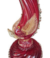 A wonderful pair of 1940s red Murano dolphin lamps by Barovier & Toso