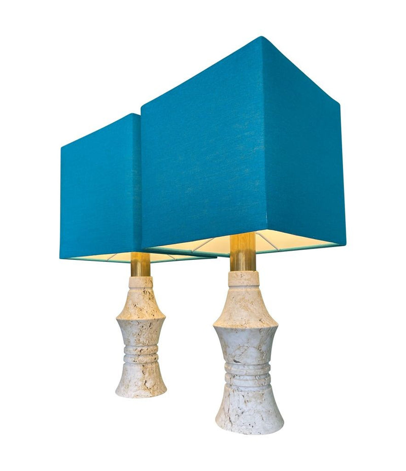 Mid Century table Lamps with Travertine bases by Fratelli Mannelli - Mid Century Lighting - 1970s table lamps