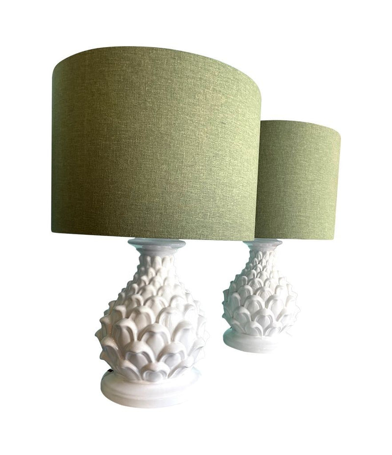 Mid Century table lamps ceramic artichoke bases - Mid Century Lighting - 1970s table lamps
