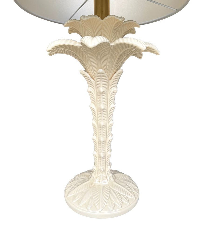 A pair of Italian ceramic 1970s palm tree lamps for lighting company Leola