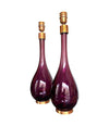 Pair of Italian Purple Murano Glass teardrop shaped lamps - Ed Butcher Antique Shop London