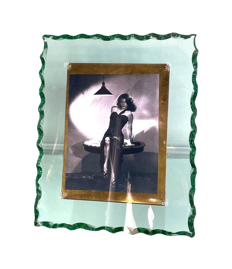 A 1930s glass and brass picture frame attributed to Pietro Chiesa for Fontana Arte