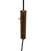 An Italian 1950s Stilnovo brass extendable telescopic wall light with green stitched leather arm