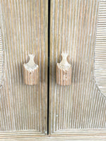 An Italian 1970s pencil reed bamboo, two doors, cabinet by Vivai Del Sud