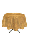 An Italian 1970s woven rattan "draped" side table with cost iron legs