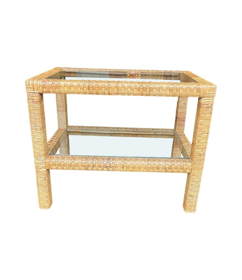 Mid Century Rattan mirror and matching Console table - Mid Century Furniture 