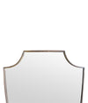 An orignal Italian 1960s brass shield mirror with beaded inner frame detail
