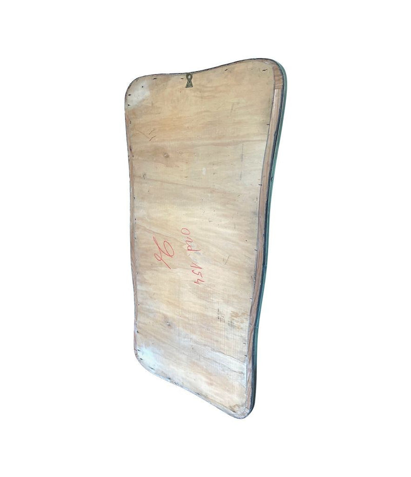A wonderful shaped large original Italian Mid Century shield mirror with solid wood back - Mid Century Mirrors