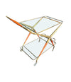 An Italian 1950s brass and lacquered wood bar trolley by Cesare Lacca