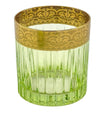 A set of six Italian Artemisia green crystal tumblers with 24 ct gold decoration