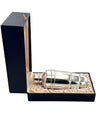 A French 1930s Art Deco silver plated cocktail shaker in orignal presentation box