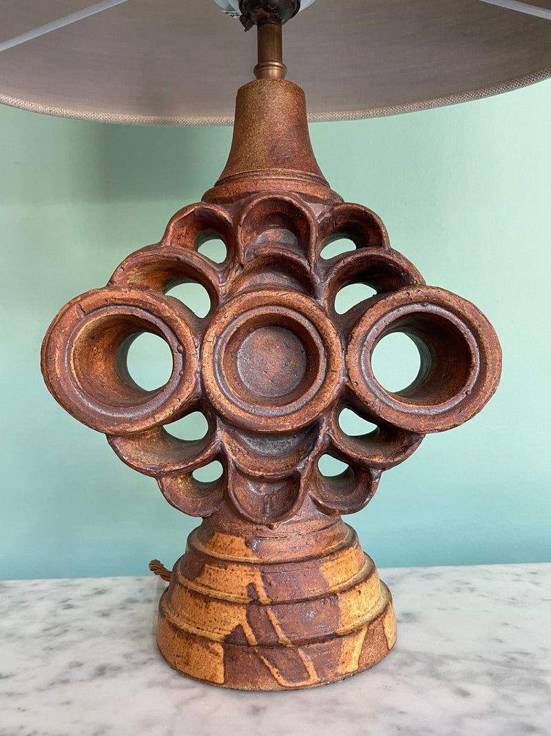 Mid Century Table lamp studio pottery by Bernard Rooke - Mid Century Lighting 
