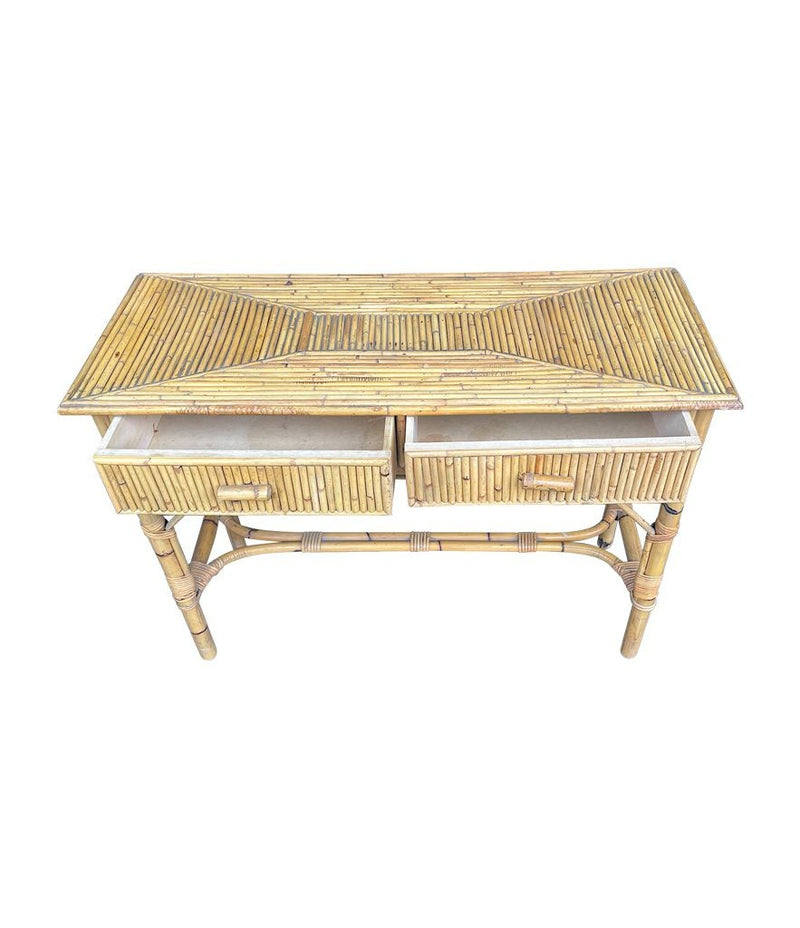 An Italian 1970s Bamboo console dressing table by Vivai Del Sud