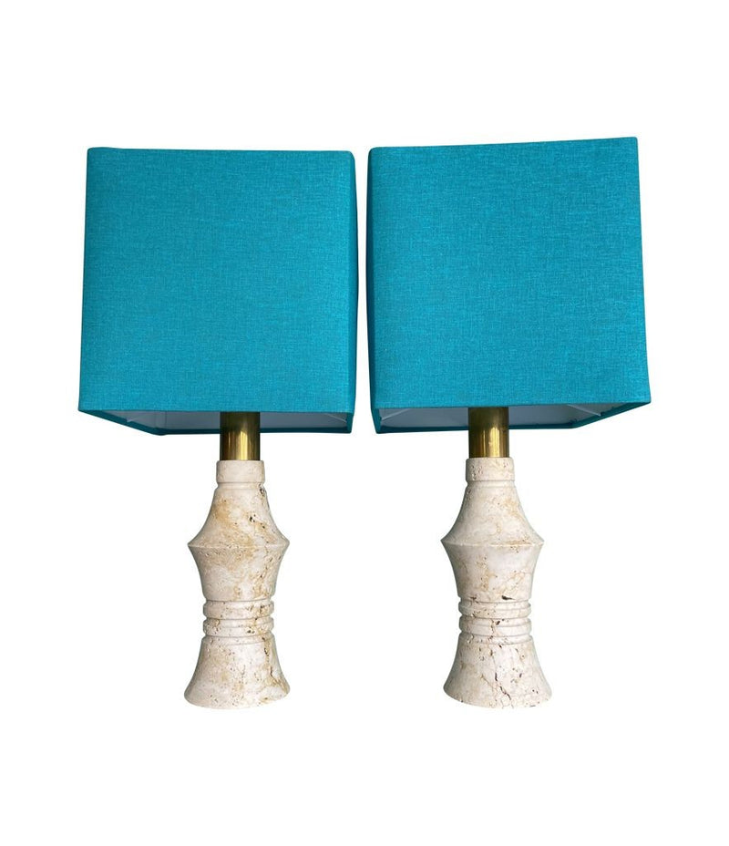 Mid Century table Lamps with Travertine bases by Fratelli Mannelli - Mid Century Lighting - 1970s table lamps