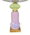 A pair of large large lavender and green Murano opaline lamps by Cenedese