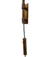 An Italian 1950s Stilnovo brass extendable telescopic wall light with green stitched leather arm