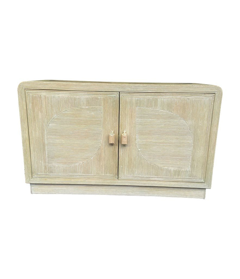 An Italian 1970s pencil reed bamboo, two doors, cabinet by Vivai Del Sud